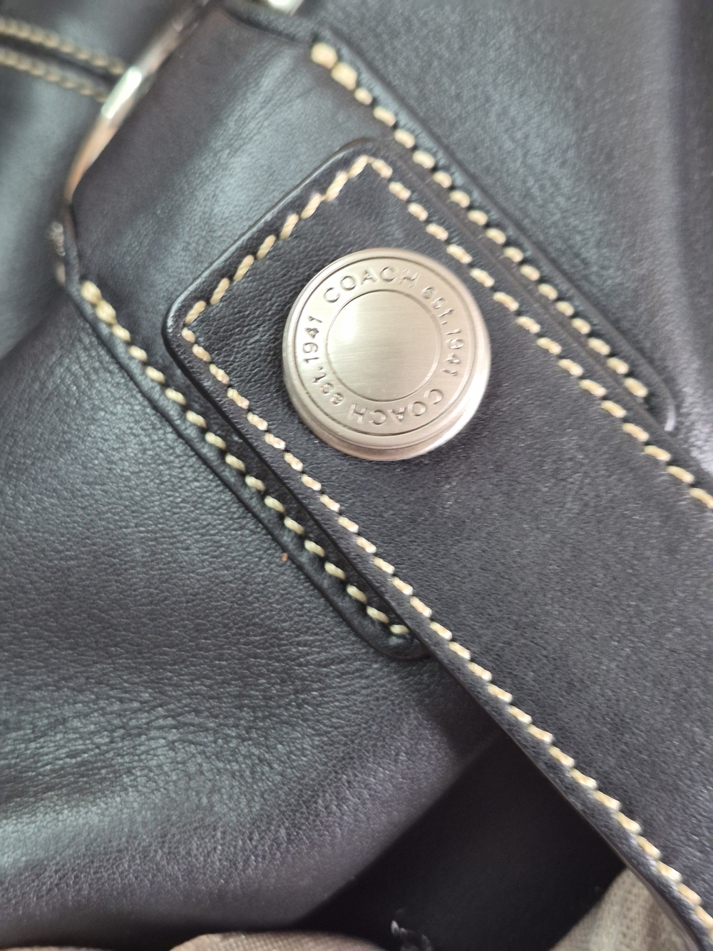 Coach Black Leather Duffel Bag - Men's Travel Weekender - Picture 12 of 12
